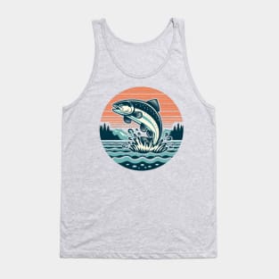 Salmon Jumping - Retro Horizon Tank Top